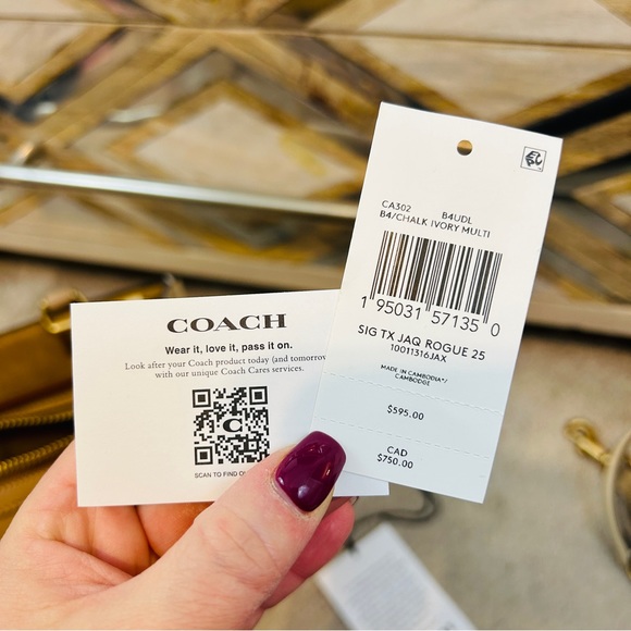 Coach Signature Jacquard Rogue 25 in Chalk/Ivory, NWT! - Picture 16 of 16